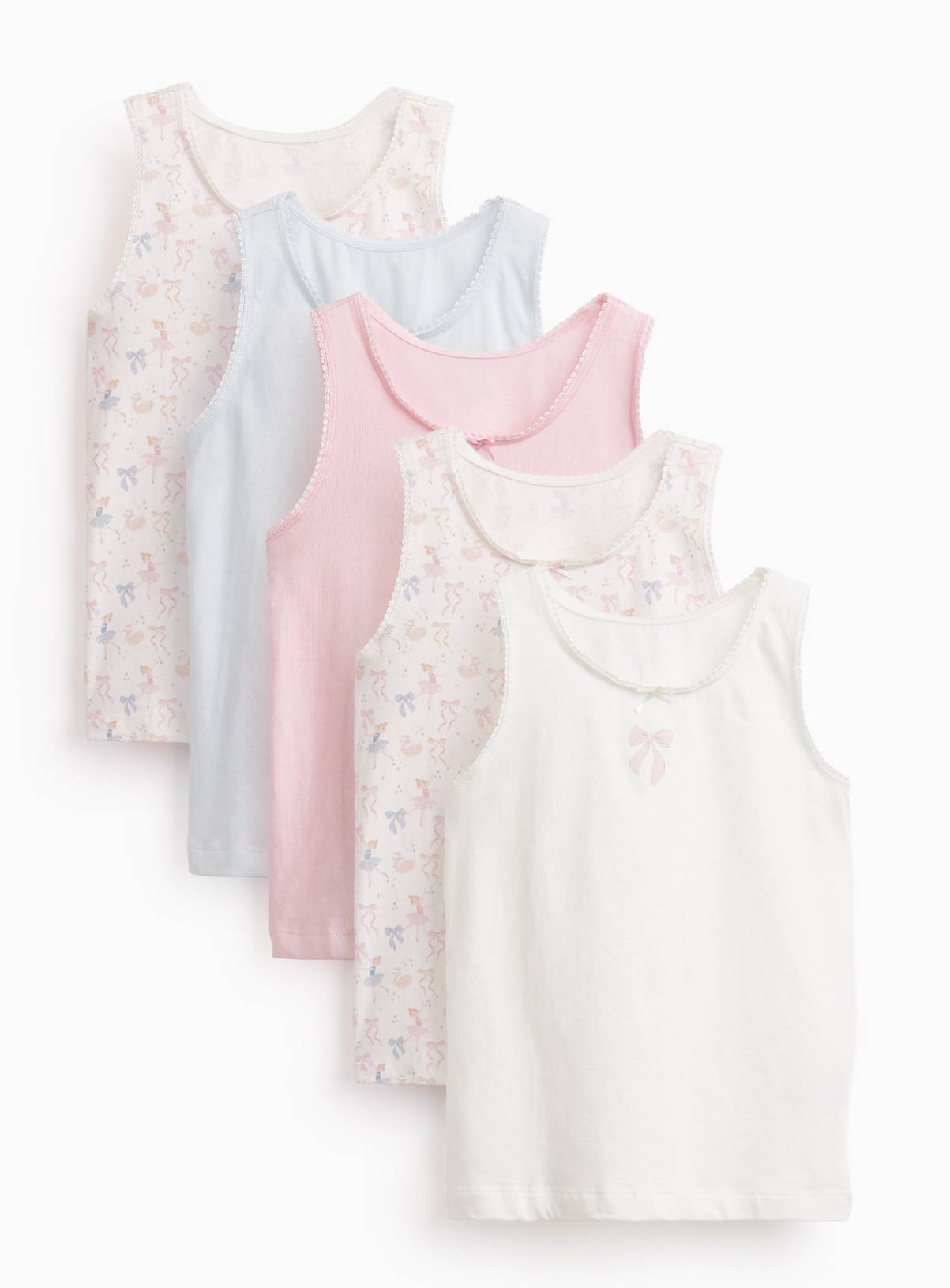 Sugar Plum Fairy Ballerina Vest Top 5-Pack 8-9 years - Image 1